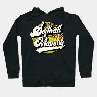 Softball Mammy Vintage Leopard Softball Family Matching Hoodie